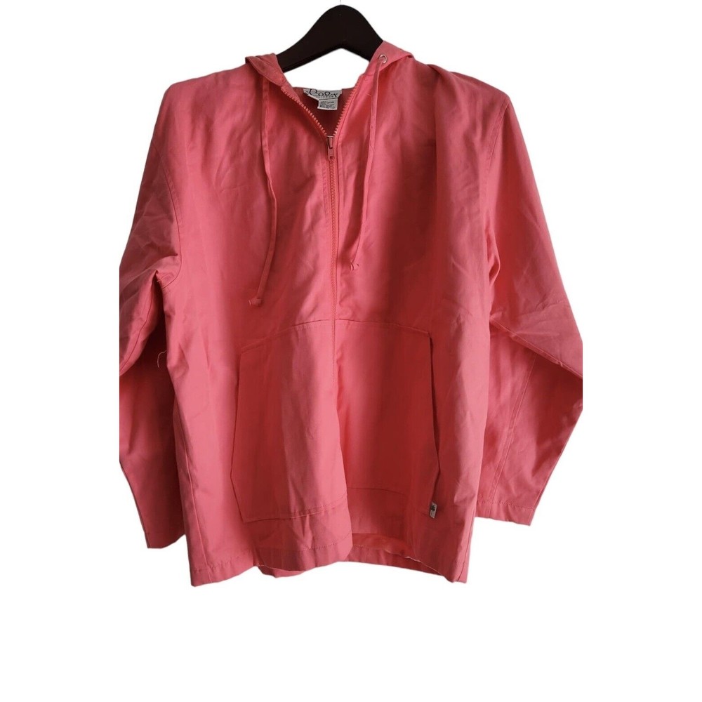 Lilly Pulitzer Vintage Windbreaker Jacket Womens Size S Pink Hooded‎ Full Zip